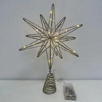25cm Kalėdinės Eglutės Viršūnės Žvaigždė Su LED Girlianda Ornamentai Kalėdoms Namų vakarėlio Dekoravimui Festivalio vakarėlis Naujieji Metai Width 25cm with 20 lights beige
