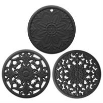 3Pcs Non-Slip Silicone Pot Pads Hot Pads Coaster Kitchen Table Mat Placemat For Home Wedding Birthday Party Decoration 20cm mėlyna