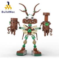 BuildMoc My Singing Monsters Wubbox Chorus Building Blocks Set Water and Wood Robot Mecha Bricks Game Toy Children Birthday Gift gray