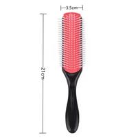 9-Rows Denman Brush Women Detangling Styling Hairbrush Scalp Massager Salon Hairdressing Straight Curly Wet Hair Comb pink