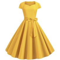 JPNTKY Fashion Summer Spring Solid Color Print Short Sleeve Casual Dresses S