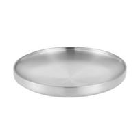 Professional Korean Barbecue Grill Pan 304 Stainless Steel Construction Heat Resistant Uniform Heat Spread Plate 17CM white