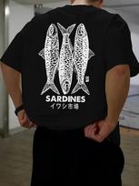2026 Summer Unisexs 100 Cotton Japanese Sardine Graphic Letter Print Casual Round Neck Short Sleeve Soft Breathable Tshirt 4XL brown