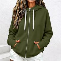 Women's Casual Zip Up Hoodie Sweatshirt with Pockets for Everyday Wear L gray