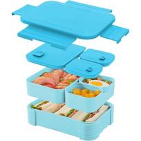 Lunch Box for Kids – BPA-Free, 3 Compartment Leak Proof Bento Box for Backpacks, Microwave & Dishwasher Safe, Food Storage Container raudona