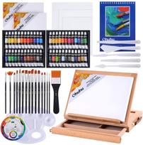 Ohuhu Acrylic Paint Set 78 Pieces 48 Colors Brushes Easel Canvas Palette Painting Knives Art Supplies Kit for Beginners balta