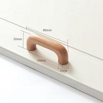 Natural Wood Color Cabinet Doors Solid Wood Handles Beech & Black Walnut Drawer Wooden Door Handles For Kitchen Bathroom A7