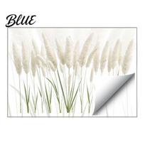 Natural Style Window Decoration Pampas Grass Static Cling White Reed Glass Decal for Easy to Apply Cling Living Room Balcony Removable PVC 2pcs white