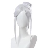 Valorant Jett Cosplay Wig Chic Silver Ponytail Short Hair Style gray