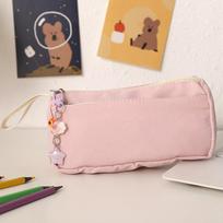 Handheld Portable Solid Color Pen Bag 1Pcs Large Capacity Pencil Case for College Student Stationery Organizer