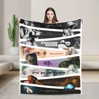 Ariana Grande music singer fan gift Blanket Super Soft Warm Throw Blankets for Couch 50x60 Inch Multiple Sizes Bedspreads 130x150cm white