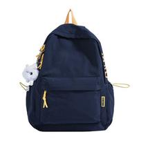 Schoolbag Korean version schoolbag female solid color small fresh high school college student backpack campus ins Fengsen simple female backpack Without accessories