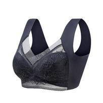 Didelio dydžio apatiniai moteriški Besiūliai Push Up Liemenėlės Liemenė Sexy Lace Top Moteriškas belaidis Patogus seksualus apatinis trikotažas. 34BCD mėlyna