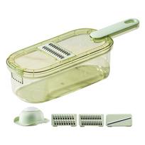 Multigunctional Vegetable Chopper 6 Interchangeable Blade Nonslip Handle Convenient Storage Designs Space Saving Grater beige