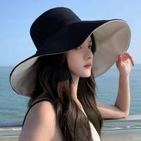 Big Brim Bucket Hat Foldable Fisherman Cap Spring Summer Beach Cap  Women Men