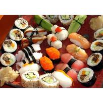 Decorative Sushi Catering Poster - Framed Wall Art White card paper (non-adhesive) 30*42 cm beige