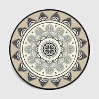 Bohemietiška Mandala Apvali Kiliminė Danga Svetainės Geometrinės Etninės Gėlės Miegamojo Neslystanti Vintažinė Grindų Kilimėlis Namų Dekoras 60cm gray