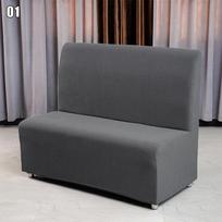 Elastic Armless Sofa Cover Polar Fleece Solid Color Home Hotel Sofa Slipcover Restaurant Bar Cafe Internet Couch Slipcovers 110-130cm