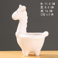 Succulent Flower Pot Desktop Creative Cartoon Giraffe Small Animal Ceramic Flower Pot White dimensions as shown yellow