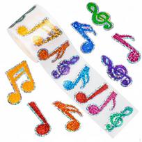 500 Pieces Music Note Stickers Waterproof Holographic Musical Symbol Sticker C1114 blue