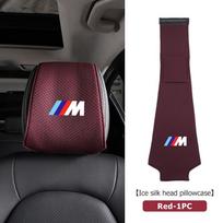 Car Ice Silk Headrest Cover Neck Storage Pillowcase Accessories For BMW X1 X2 X3 X4 X5 X6 X7 G20 G30 6GT E46 E90 E60 F10 E39 gray