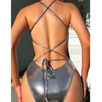 European and American women's one-piece swimsuit, big halter, sexy women's swimsuit, summer beach vacation swimsuit DL111 S