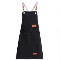 Waterproof Oil-Proof Kitchen Apron With USB Cable Large Pockets For Men Women Coffee Bar Restaurant Shop Waiter Uniform black