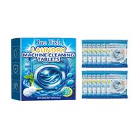 Washing Machine Cleaner Tablets – Effervescent Deep Cleaning for Drum Tub, Removes Odor & Dirt, Suitable for All Models 12PCS blue