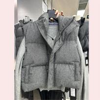 VEZFAA  Women's Fashion Casual Fall Winter Solid Color Print Sleeveless Jackets & Coats Down Coats M