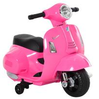 Vespa Battery-Powered Electric Motorcycle for Kids, Pink, 6V Ride-On Scooter with Lights & Horn