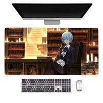 L-Library Of Ruina Mouse Pad Keyboard Desk Mats, Kawai Rubber, Non-Slip Desk Mat, XXL90x40cm 30cmx60cm brown