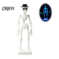 Air Pump Powered Tank Decoration Dancing Skeleton Aquarium Bubbler, Glow-in-The-Dark with Driven Moving Saltwater Motion Decor Action, Decorative D white