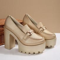 New Arrival Plus Size Women's Solid Color High‑Heel Pumps, Chunky Heel with Bow & Tassel Decor, Fashion Comfortable Versatile Dress Shoes 35