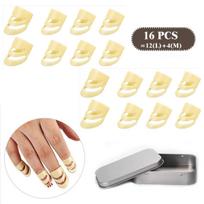 Guitar Picks16-Piece Set of Adjustable Finger Picks Thumb Picks with Storage Case 16PCS  Finger Picks beige