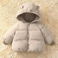 Hooded In Autumn Winter Children's Jacket Solid Hooded Cotton Parkas Snowsuit Baby Coat Thickened Down Jackets Girls Boys Warm Outerwear Childrens 120cm