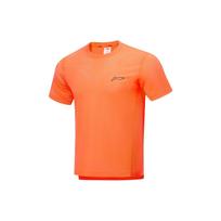 Li Ning Running Series Solid Color Logo Round Neck Pullover Short Sleeve T-Shirt Men Tops Fluorescent-Orange ATSU001-3 XL