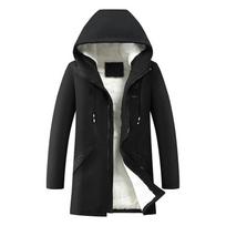 Winter Mens Windproof Solid Color Coats Parkas Jackets for Men  Long Hooded Coat Warm Thick Parkas Jacket XXXXL