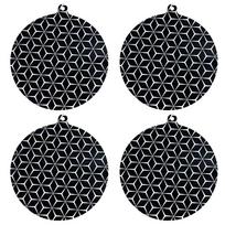 Silicone Induction Hob Protector Mat Set of 4 for Kitchen Cooktop Care Round 24.5 gray