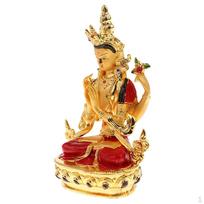Avalokitesvara Buddha Statue Tibetan Small Home Temple Decor Buddhist Supplies beige