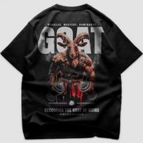 2026 Fashion Summer Goat Cotton TShirt Athletic Streetwear Black Men Fitness Muscle Graphic Print Style  Comfortable TShirt S gray