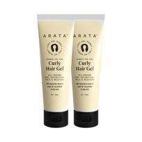 Arata Hair Gel Combo | For Dry, Frizzy, Wavy, Curly, Coily Hair | Argan Oil, Soy Protein & Aloe Vera | All-Season Curl Definition | Soft, Natural beige