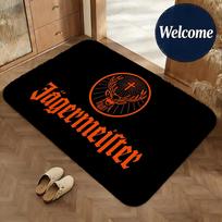Soft Flannel Floor Mat Brand Jagermeister Floor Mat Non-Slip Absorbent Doormat Bathroom Bedroom Home Decor Rug 60x90cm brown
