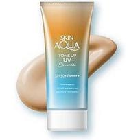 Skin Aqua Tone-Up UV Essence Sunscreen Latte Beige 2.8oz 80g Transparency Enhancement Color Adjustment SPF50 PA Makeup Base, 1 pcs beige