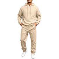 Men's Casual Fashion Pullover Hoodie Sweatshirt Set Loose Fit for Sports and Daily Wear S raudona