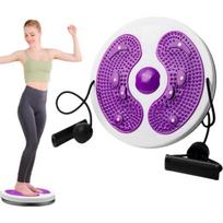 Waist Twisting Disc, Waist Whisper with Resistance Bands and Foot Massage, Body Shaping Waist Whisper Twisting Disc Board violetinė
