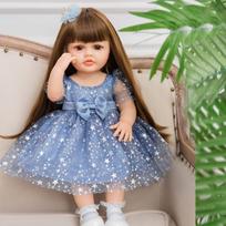KEIUMI Reborn lėlės 55 cm Mergaitė vandeniui atsparus Silikoninis Pilnas Vinilas Naujagimio Lėlė Rinkiniams gimtadienio dovanoms 22 inch ruda