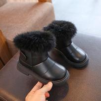 Winter Children's Snow Boots Solid Color Girls Casual Boots Plush Winter Soft Baby Boys Short Boots Kids Shoes 30