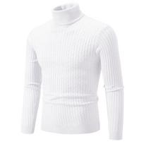 Winter Men's Sweaters High Collar Solid Color Pullover Knitted Warm Casual Turtleneck Sweatwear Woolen Mens Outdoor Tops XXL