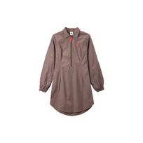 Nike Solid Color Logo Zip Collar Long Sleeve Dress Women dresses Eclipse-Purple Red DV8031-291 XS gray