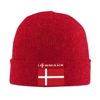 Denmark flag  Beanie Hats  Skullies Beanies Unisex Adult Hip Hop Elastic Caps Spring Outdoor Graphic Bonnet Hats One Size red